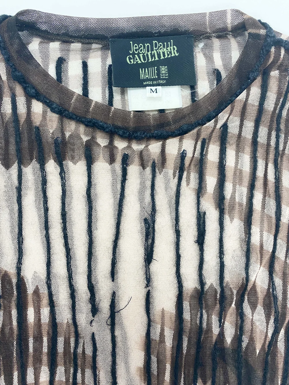 Jean Paul Gaultier face print mesh top — JAMES VELORIA